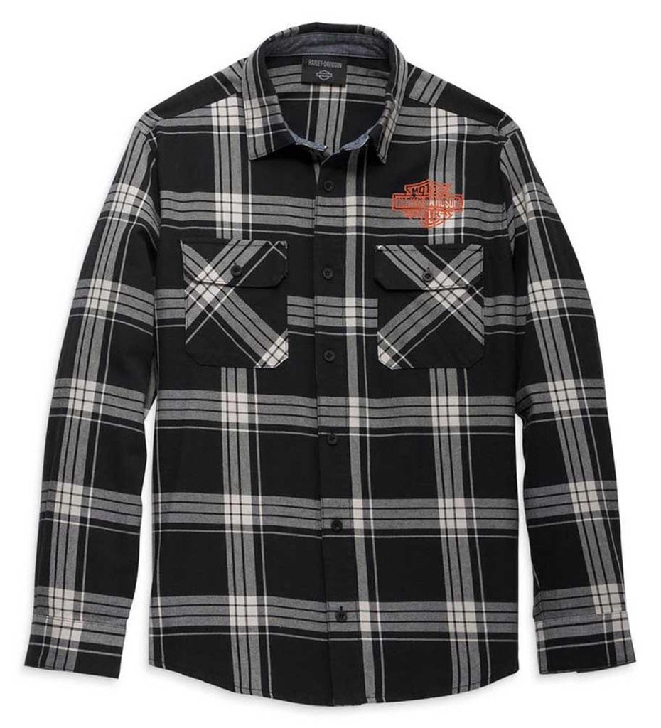 SHIRT-WOVEN,BLACK PLAID 96145-23VM