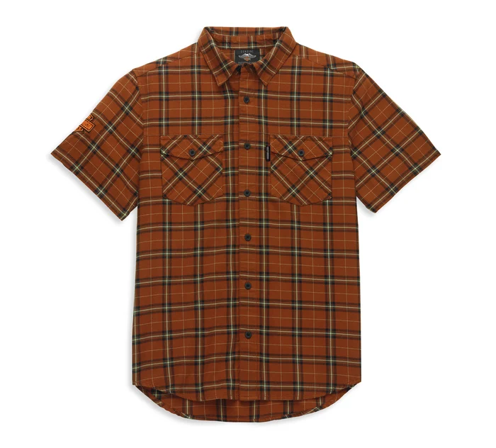 SHIRT-WOVEN,BROWN PLAID 96018-22VM