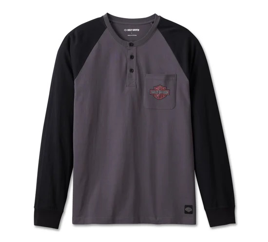 HENLEY-KNIT,DARK GREY COLORBLO 96546-23VM