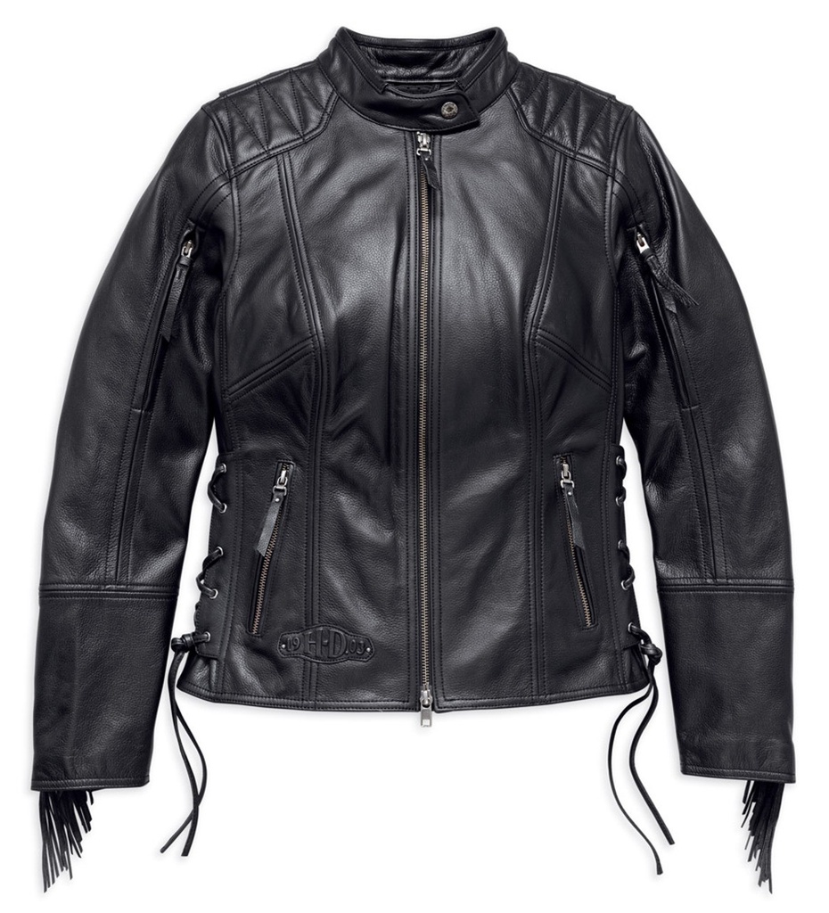 JACKET-BOONE,LEA,FRINGE,BLK 98013-18VW