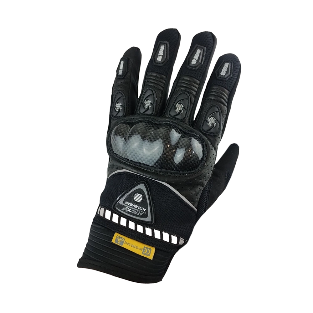 GUANTE ATROX BALI (CE-4325) CUERO Y TEXTIL NEGRO