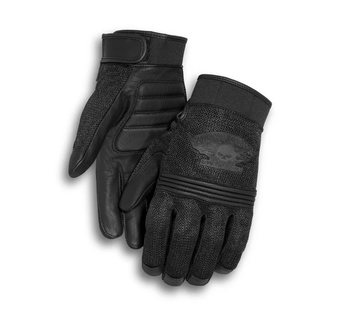 GLOVE-F/F,WINGED SKULL,BLK 98278-14VM (XXS)