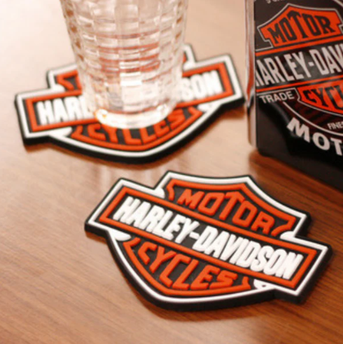 H-D B&S Rubber Coaster Set