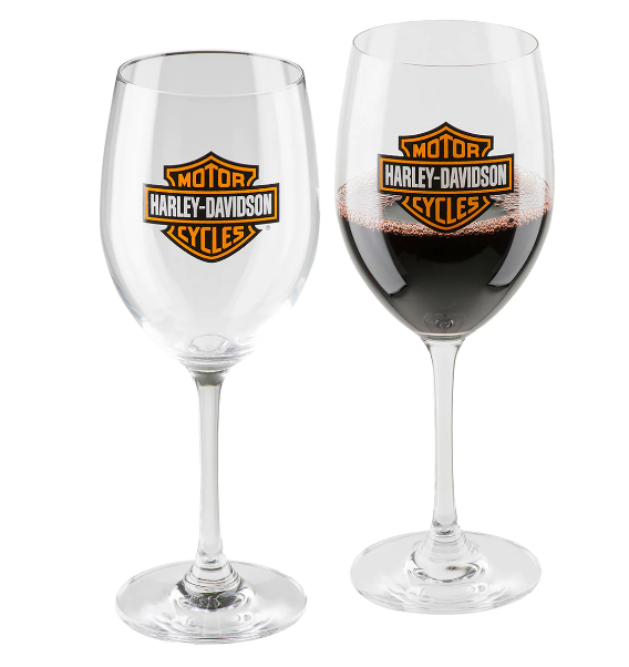 H-D Bar & Shield Wine Glass Set