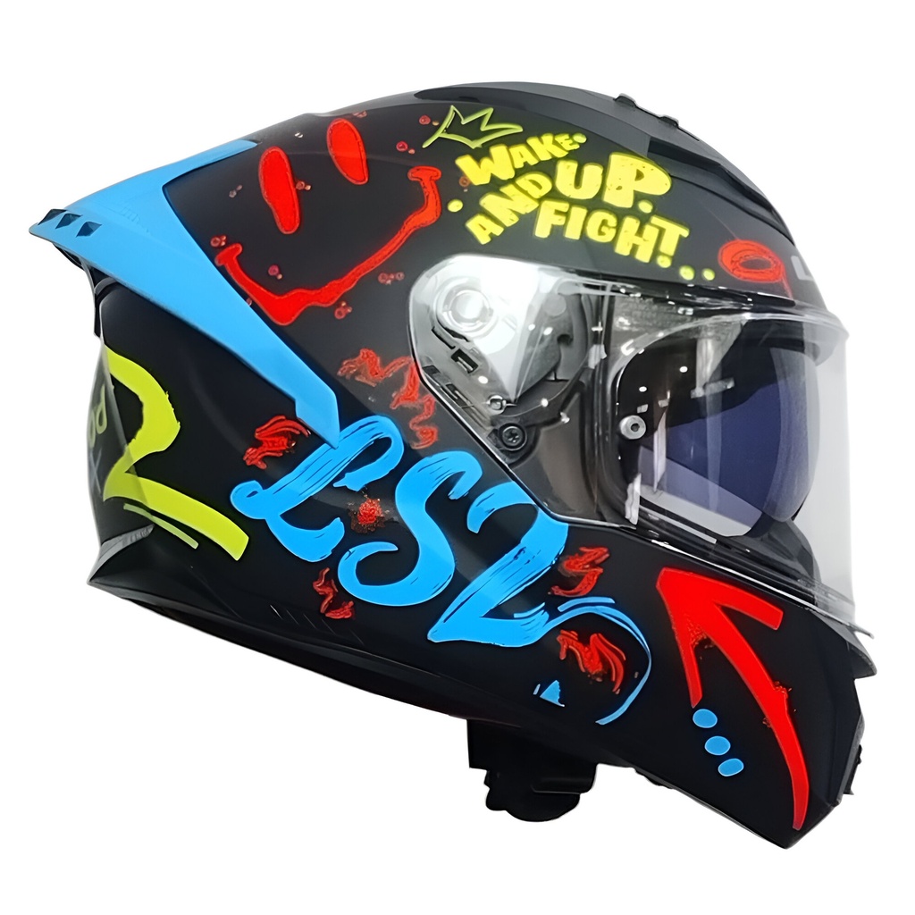 CASCO LS2 FF806 FUSION ONE NEGRO ROJO MATTE