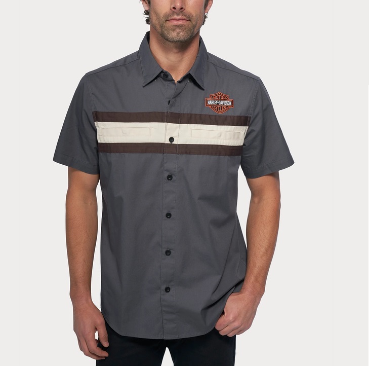 SHIRT-WOVEN,DARK GREY COLORBLO 96158-23VM