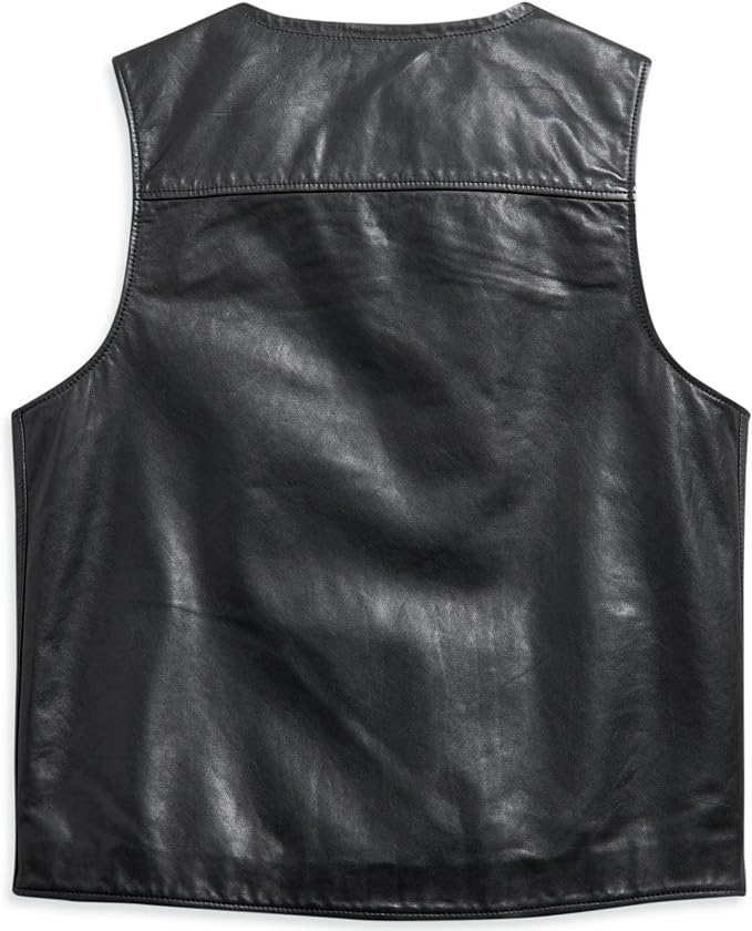 VEST-LEATHER,BLACK 97010-21VM