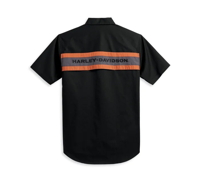 SHIRT-WOVEN,BLACK COLORBLOCK 96157-23VM