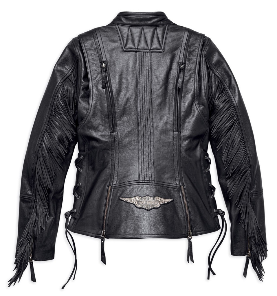 JACKET-BOONE,LEA,FRINGE,BLK 98013-18VW