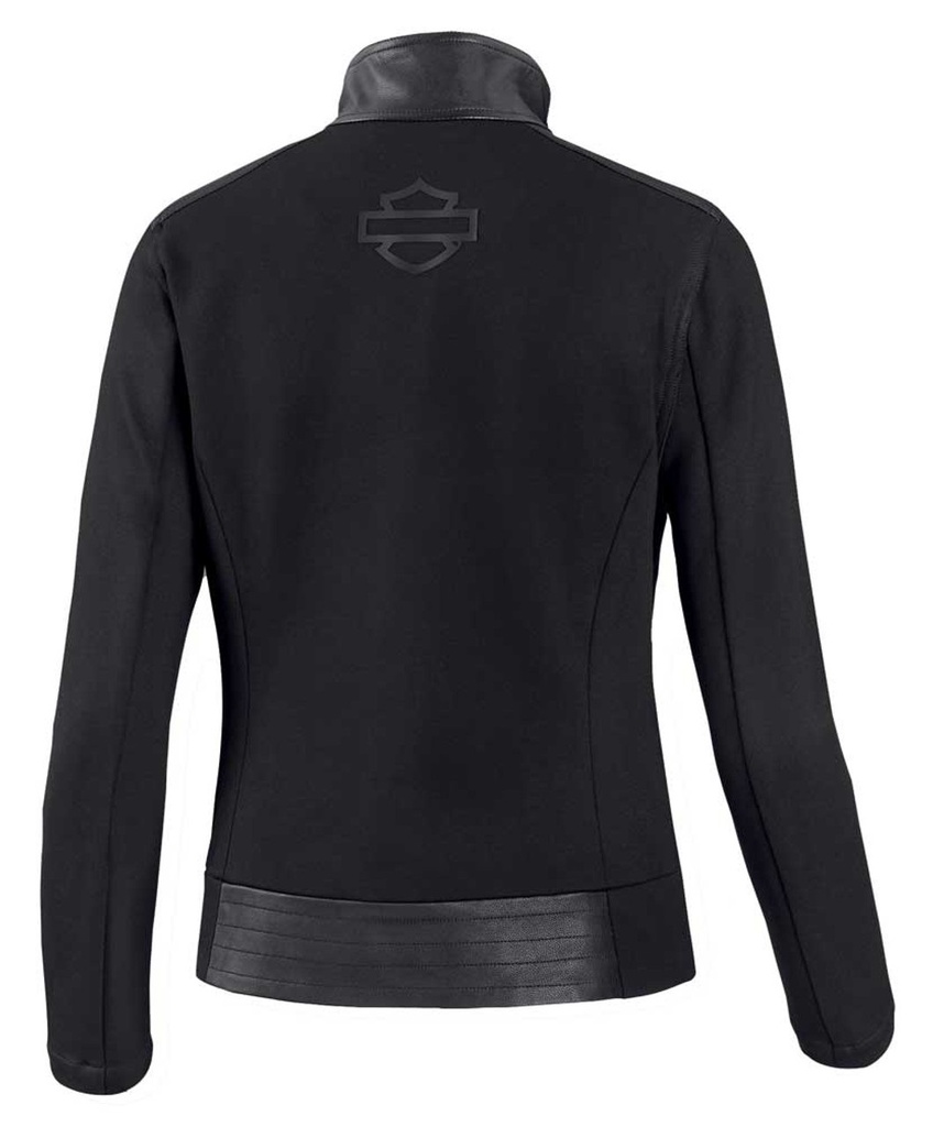 JACKET-LEATHER/KNIT,BLACK 98403-20VW