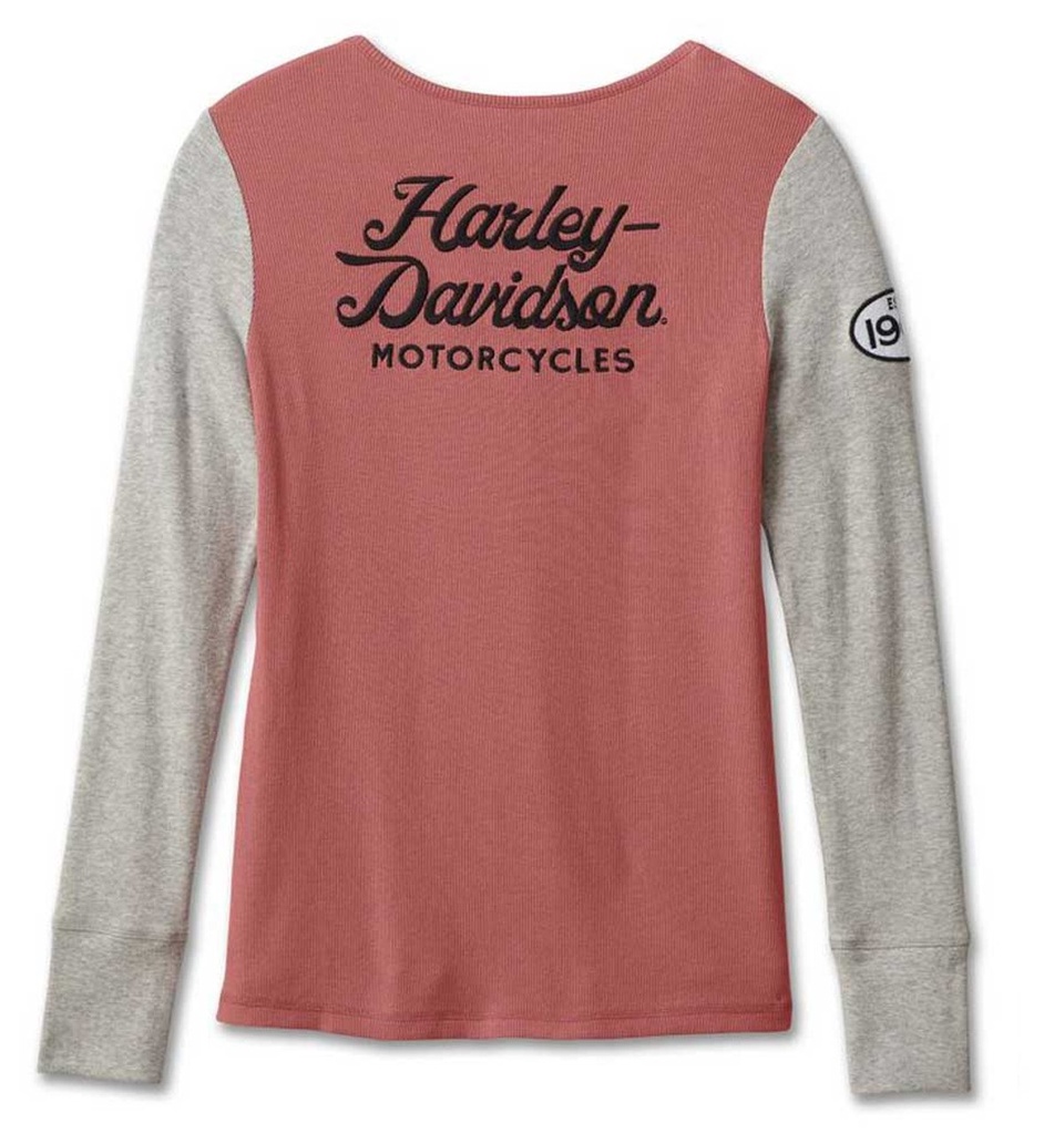 HENLEY-KNIT,PINK COLORBLOCK 96681-23VW