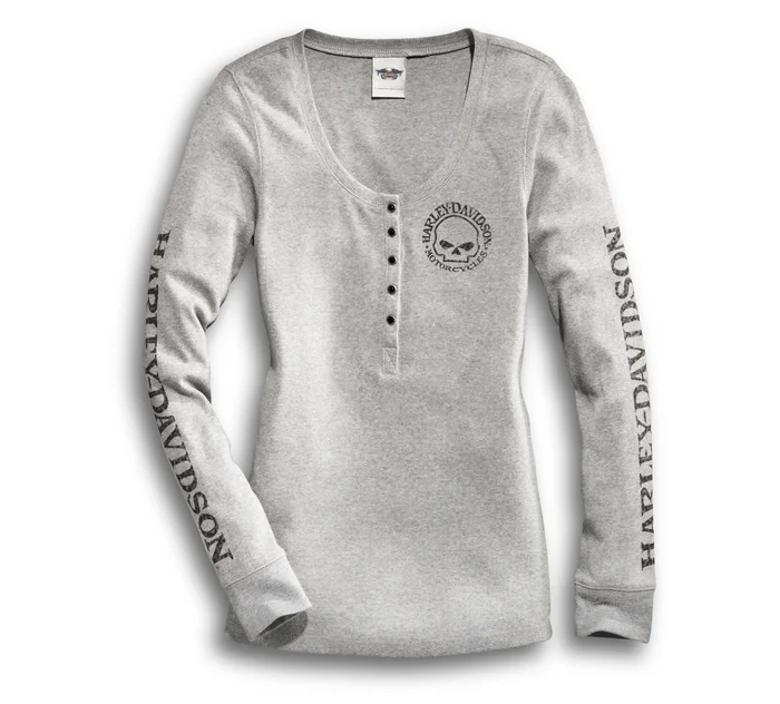 TEE-L/S,SKULL,GRY 99143-14VW