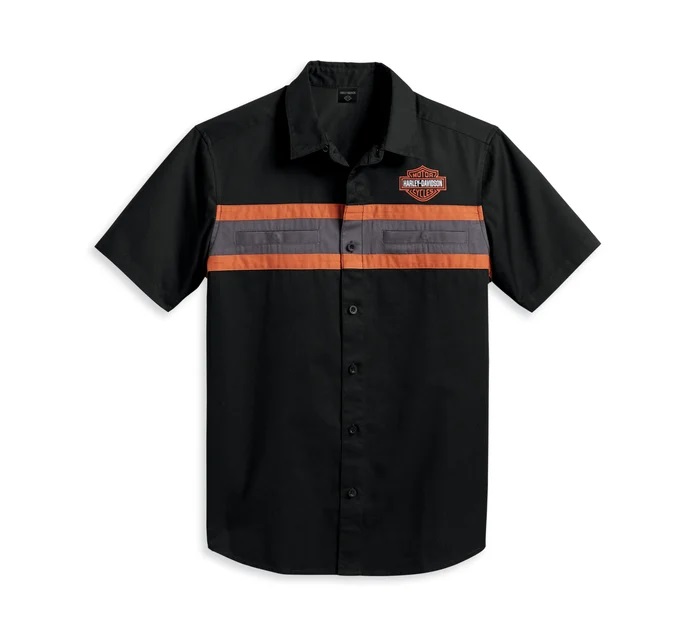 SHIRT-WOVEN,BLACK COLORBLOCK 96157-23VM