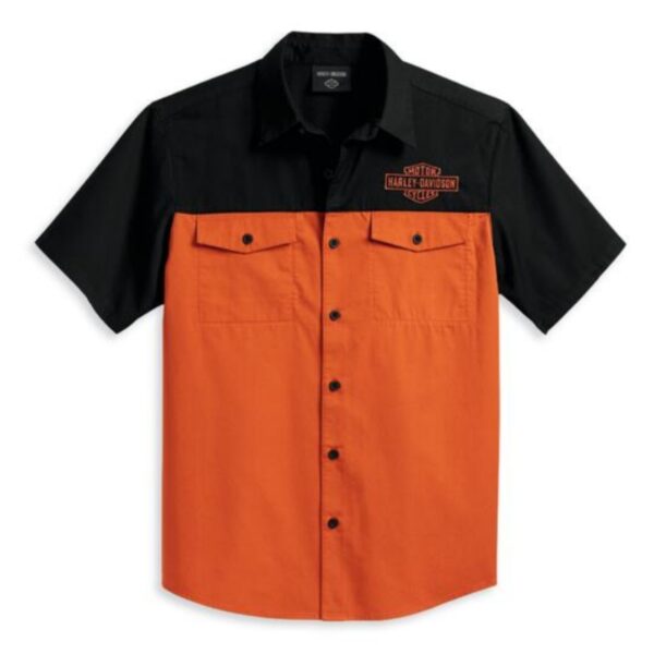 SHIRT-WOVEN,BROWN COLORBLOCK 96153-23VM (XXS)