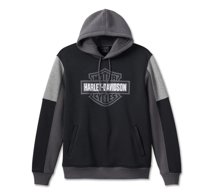 HOODIE-KNIT,BLACK COLORBLOCK 96512-23VM