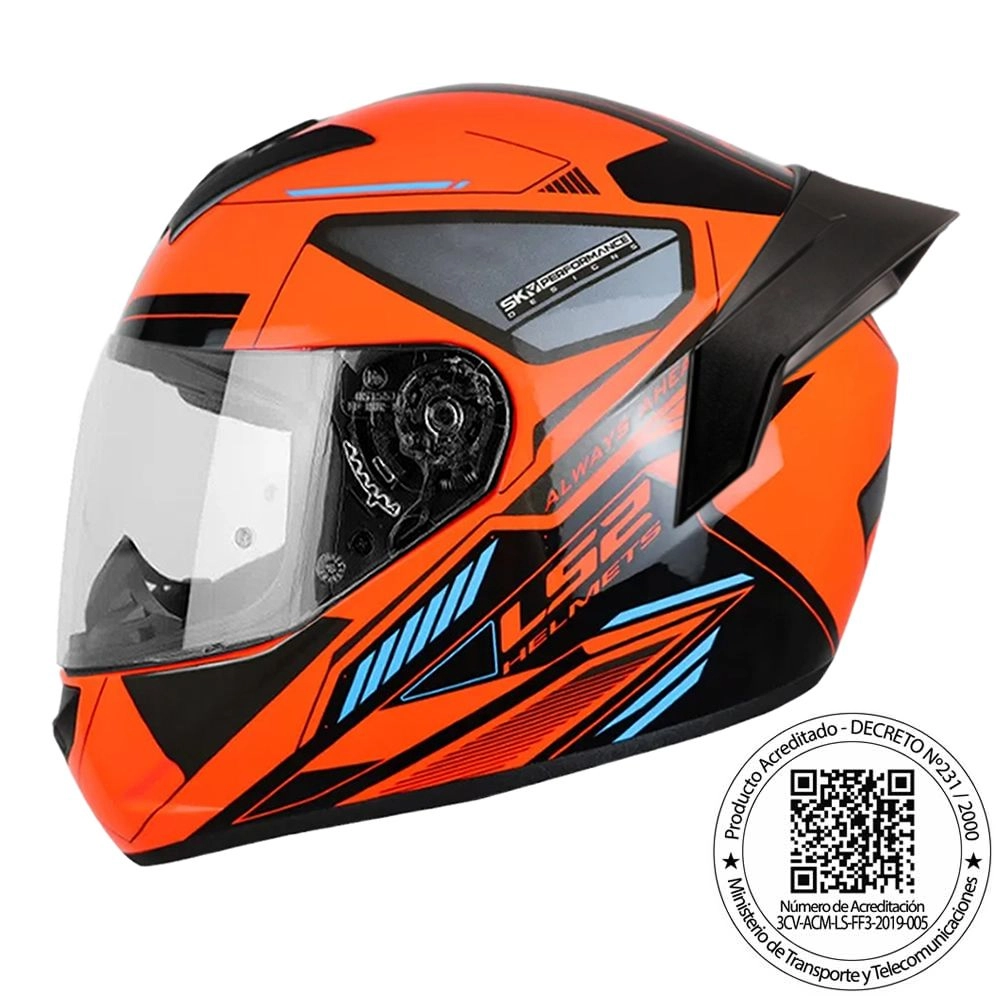 [16691] CASCO LS2 FF352 EVO BETHA NEGRO NARANJA (M)