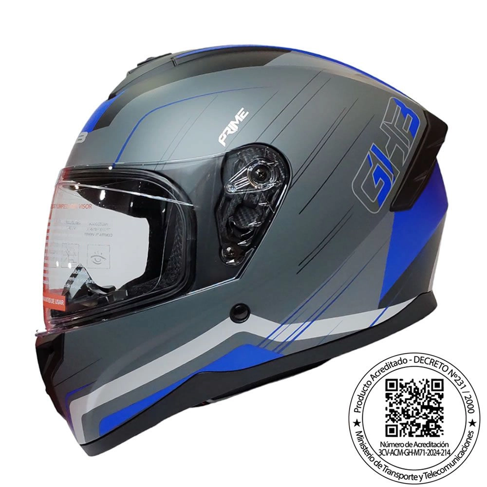 CASCO GHB M-71 PRIME GRIS AZUL MATTE  (S)