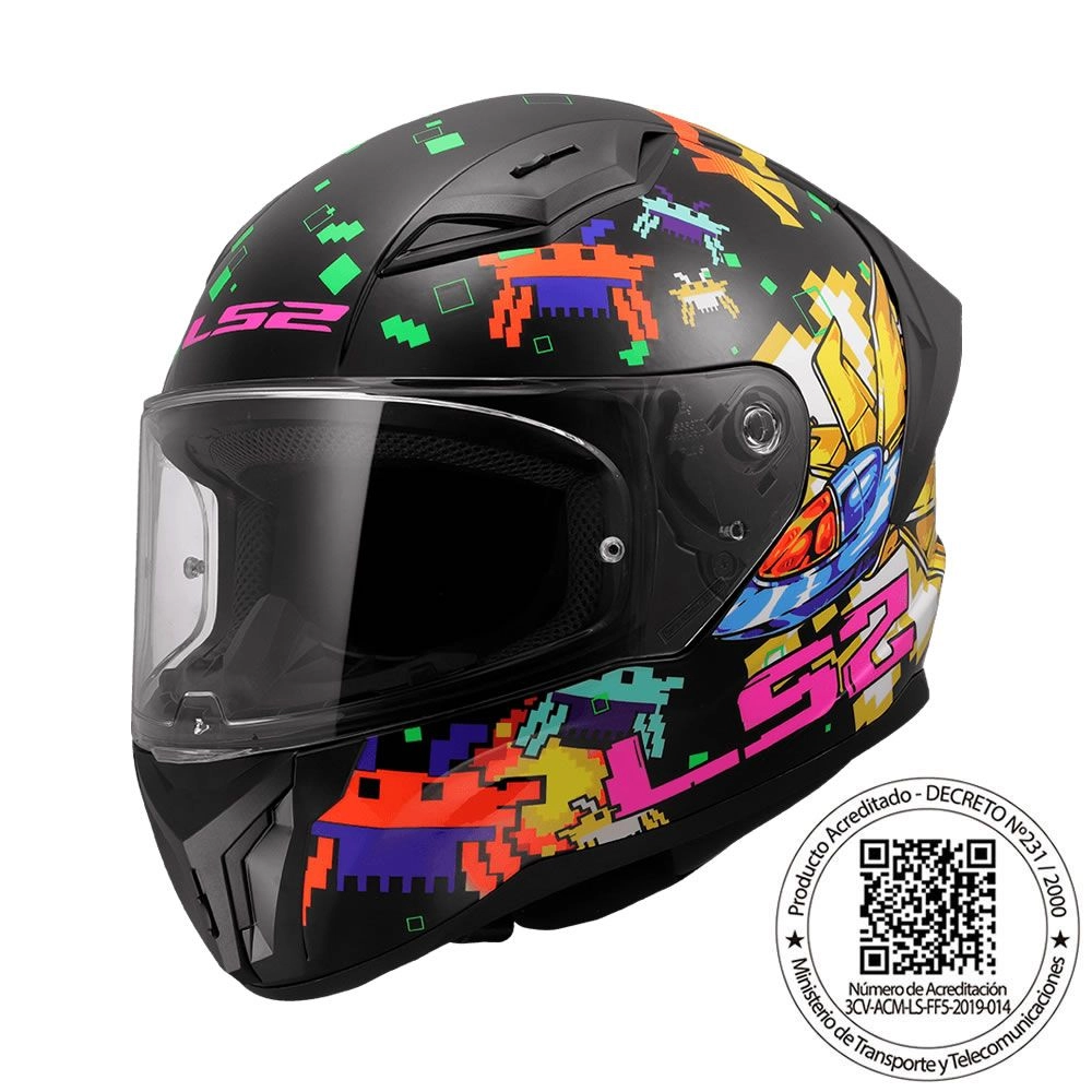 [17824] CASCO LS2 FF810 VIGO SPACE ATTACK NEGRO AMARILLO ROJO MATE (S)
