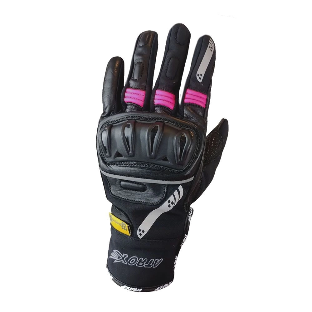 [18179] GUANTE ATROX FREEDOM (CE-4372) CUERO NEGRO ROSA (XS)