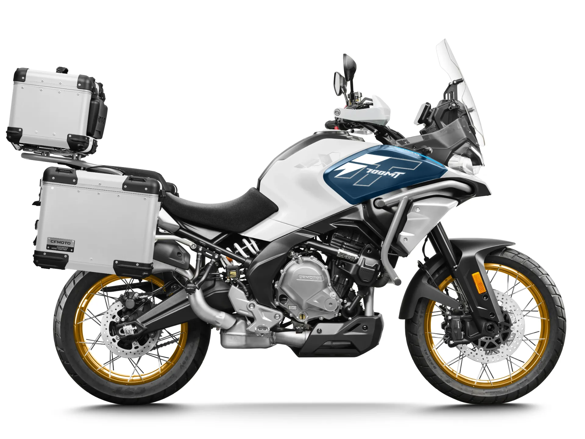 MOTOCICLETA 700MT BLANCA CFMOTO CON MALETAS