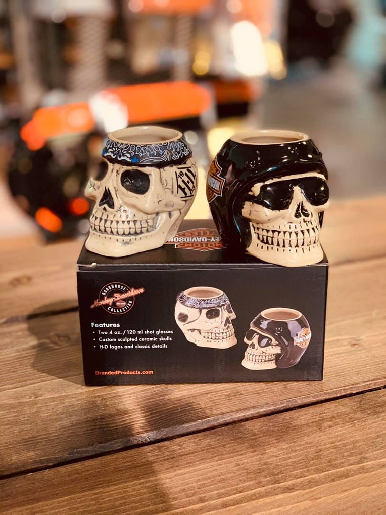 H-D Skull Rider Shot Glass Set