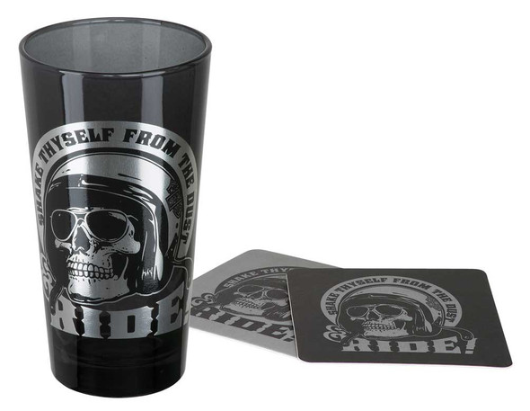 H-D Skull Rider Tall Glass Set