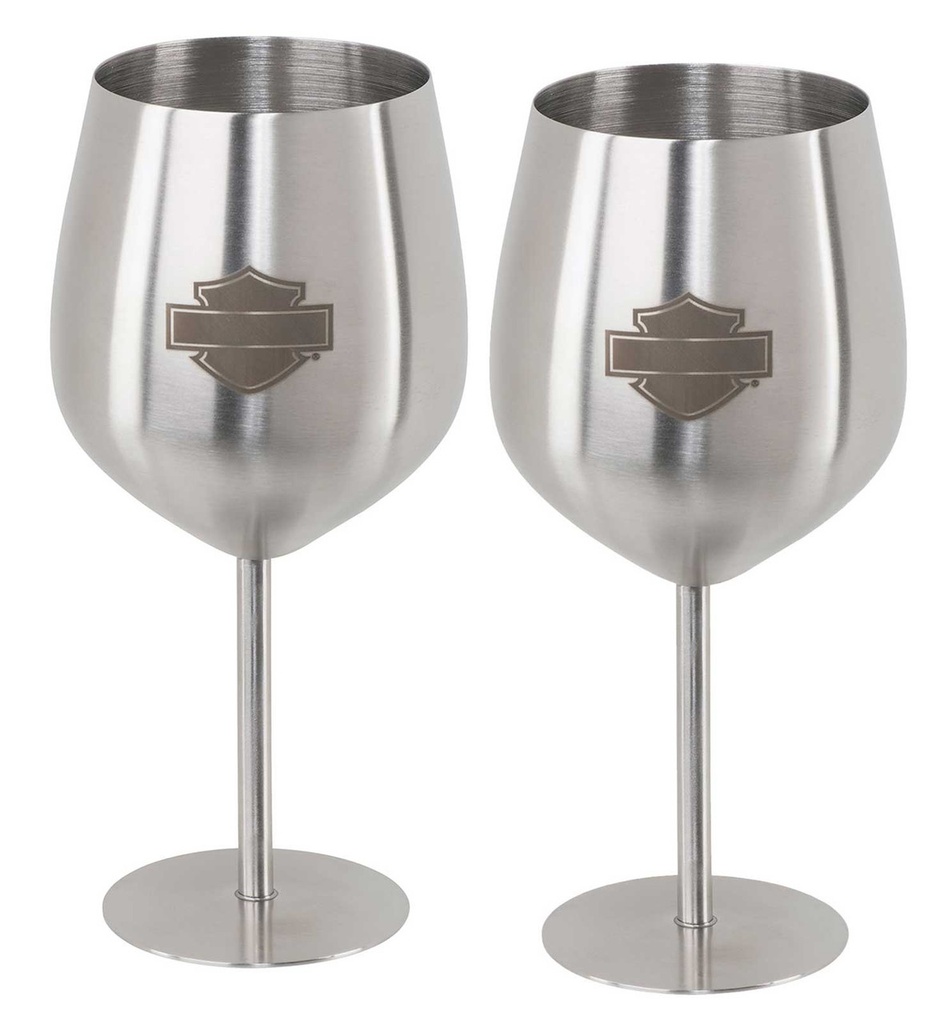 H-D Stainless Steel Wine Glass Set
