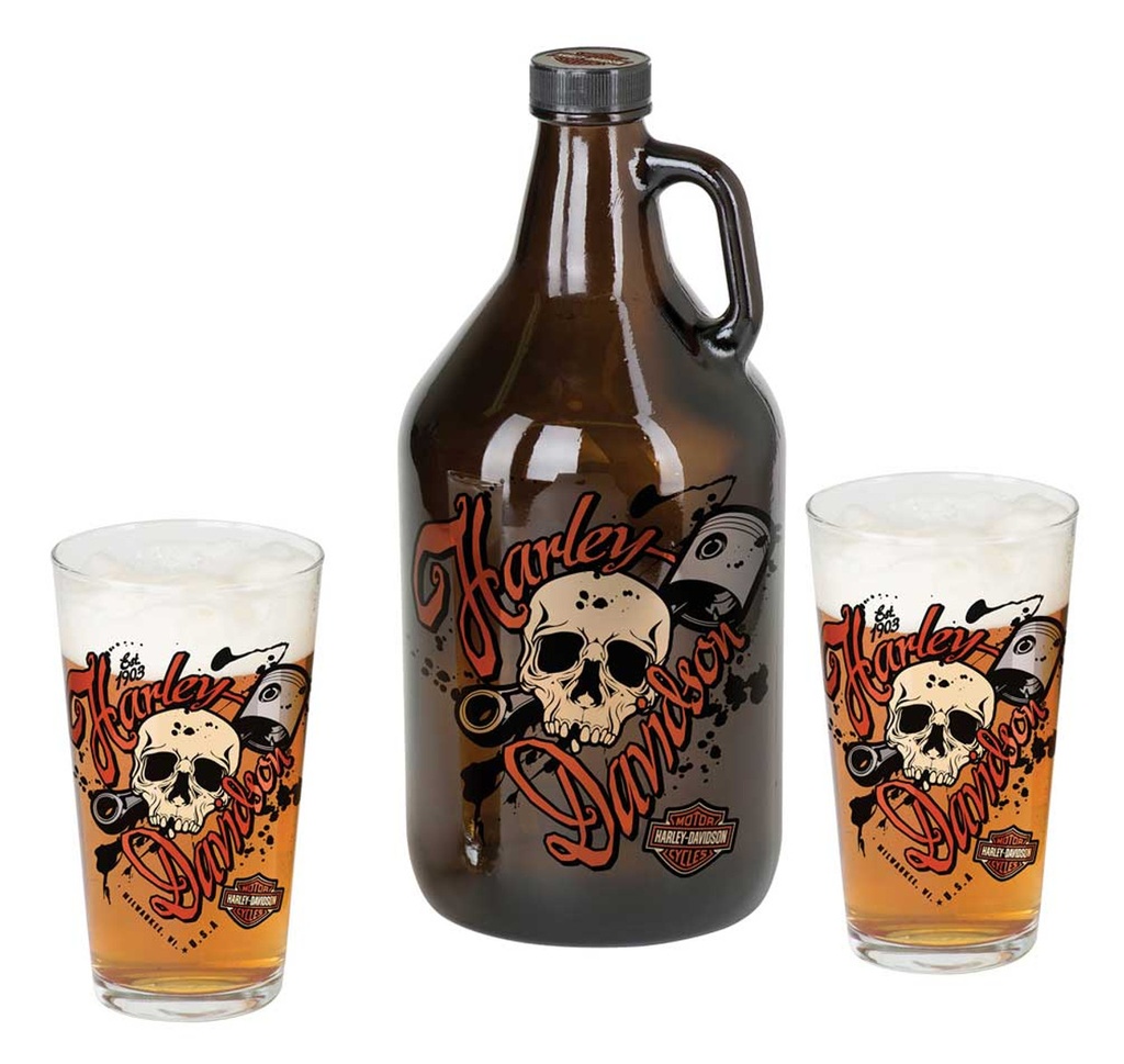 H-D Piston Skull Growler Set