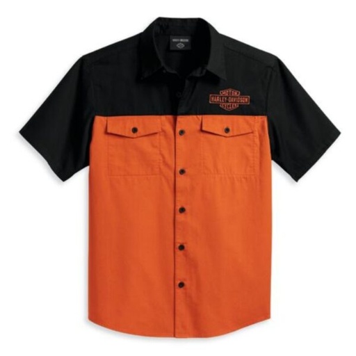 SHIRT-WOVEN,BROWN COLORBLOCK 96153-23VM