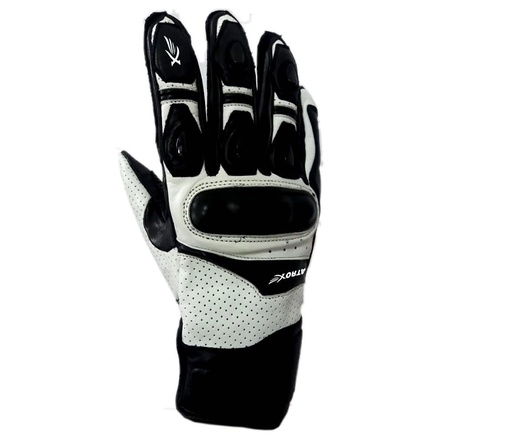 GUANTE ATROX GP DRIVE CUERO NEGRO BLANCO