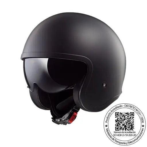 CASCO ABIERTO LS2 OF599 SPITFIRE NEGRO MATTE