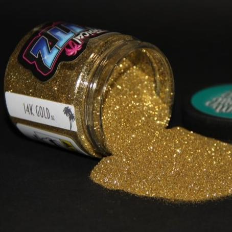 [F18 B 2.5oz 14K GOLD .004] 14K Gold Metal Flake - 2.5oz / 0.004