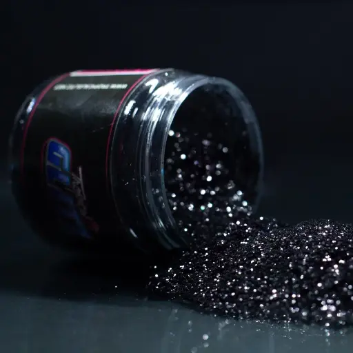 [F93 B 2.5oz Black Onyx 008] Black Onyx Metal Flake - 0.008 / 2.5oz