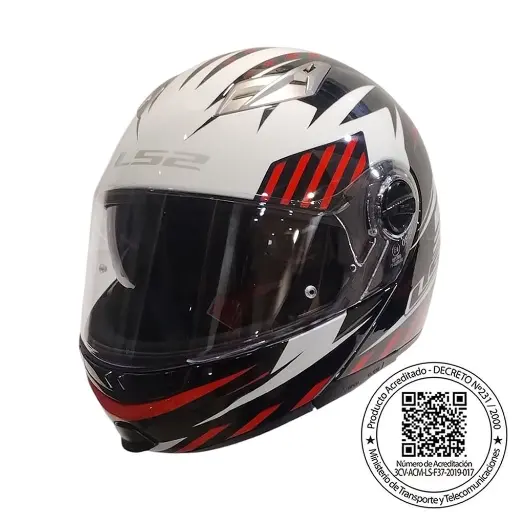 CASCO LS2 FF370 EASY EXTENT NEGRO BLANCO ROJO